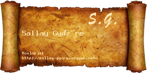 Sallay Györe névjegykártya